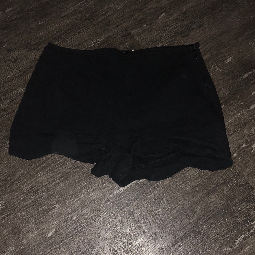 High rise, tight black shorts